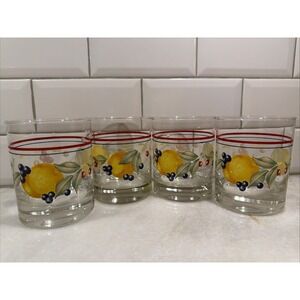 Set Of 4 Vintage Corning Corelle Abundance  12 Oz Glassware Old Fashioned ES004